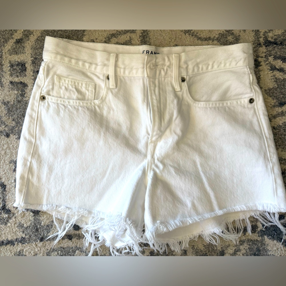 Frame Denim White Jean Shorts